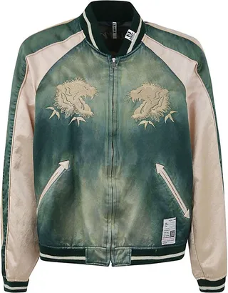 Maison Mihara Yasuhiro Embroidered Zipped Bomber Jacket