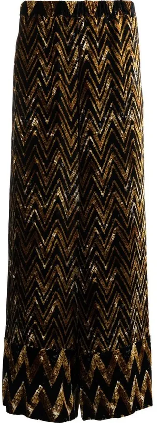 Sequin-Zigzag Straight Leg Trousers