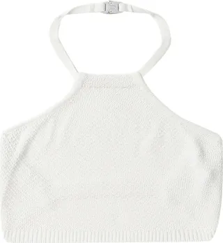 Halterneck Knitted-Construction Top