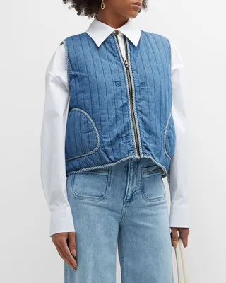 The Shepherd Quilted Denim Vest