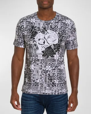 Men's Tapestry Skull Graphic T-Shirt