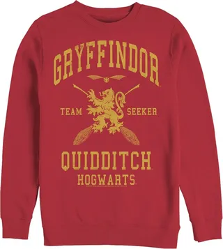 Men's Harry Potter Gryffindor Quidditch Gold Team Seeker Sweatshirt - Red - 2X Large