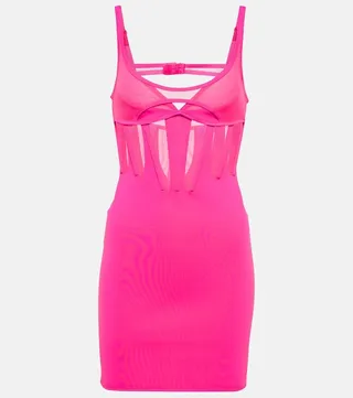 Paneled bustier minidress