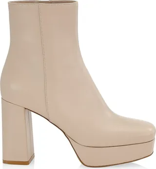 Glove Leather Platform Ankle Boots