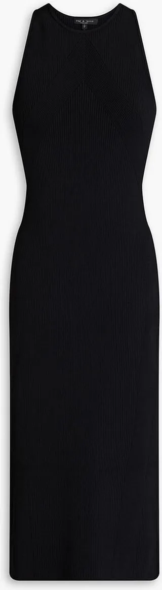 Asher ribbed-knit midi dress