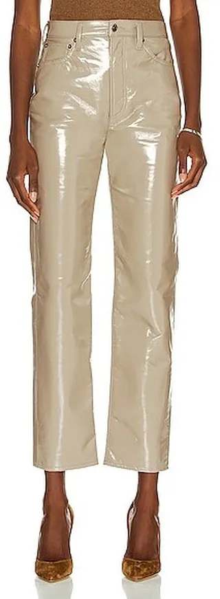 AGOLDE Recycled Leather 90's Pinch Waist in Beige