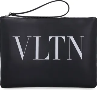 Valentino VLTN Printed Zip-Up Clutch Bag