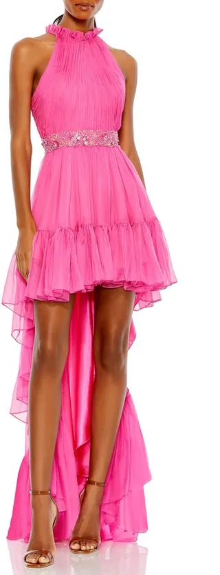 Halter Neck High-Low Gown