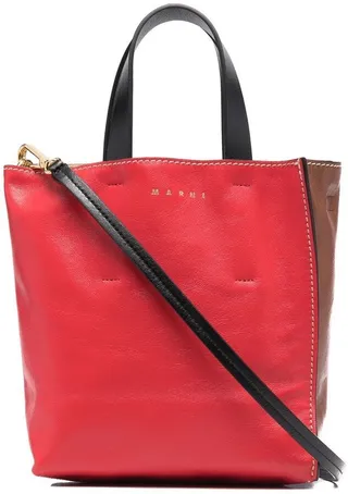 Two-Tone Leather Tote Bag