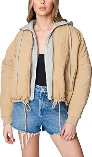 [BLANKNYC] Womens Luxury Clothing Quilted Print Jacket