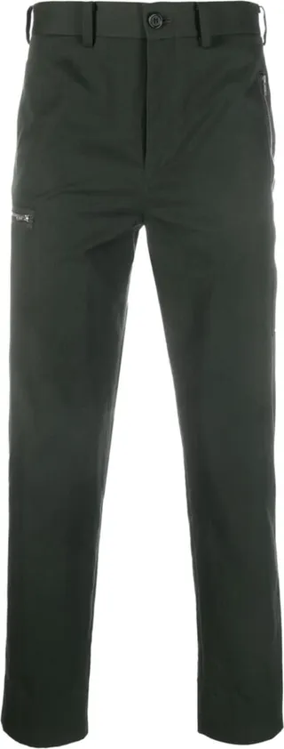 Zip-Detail Straight Trousers