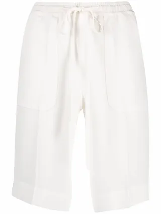 Drawstring-Waist Silk Bermuda Shorts