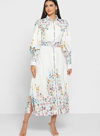 Printed A-Line Dress