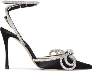 MACH & MACH- Double Bow Silk Satin High Heel Pumps