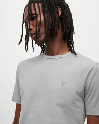 Brace Crew Brushed Cotton T-Shirt - Tin Grey