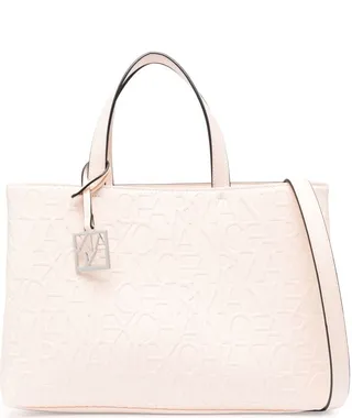 Embossed-Logo Faux-Leather Tote