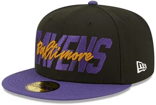 Men's New Era Black and Purple Baltimore Ravens 2022 Nfl Draft On Stage 59FIFTY Fitted Hat