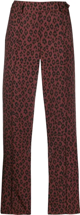 Cropped Leopard Print Trousers