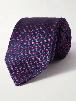 Mini Geo 9cm Silk-Jacquard Tie