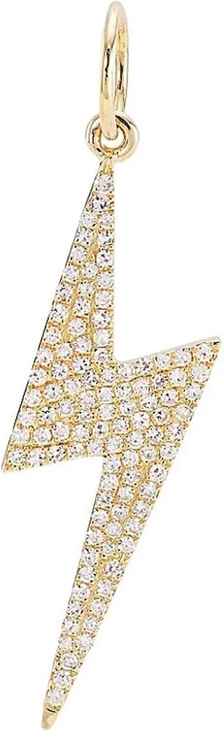 14K Yellow Gold & 0.28 TWC Diamond Lightning Bolt Charm