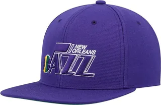 Men's Mitchell & Ness Purple New Orleans Jazz Hardwood Classics Team Ground 2.0 Snapback Hat