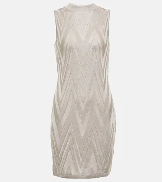 Zig-zag lame minidress