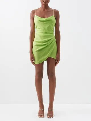 Shiroi Wrap-effect Silk Mini Dress