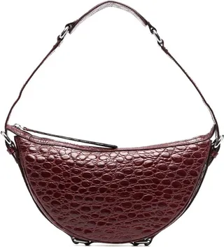Croco-Embossed Detail Shoulder Bag