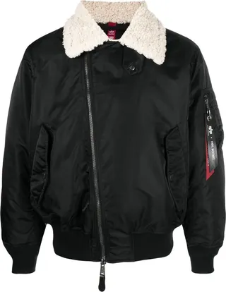 Contrasting-Collar Bomber Jacket