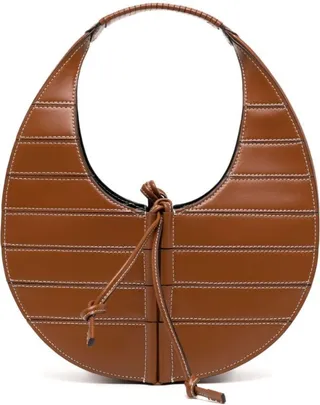 Slatted Moon leather shoulder bag