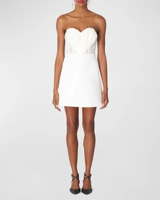 Strapless Sweetheart Mini Dress with Corset Bodice