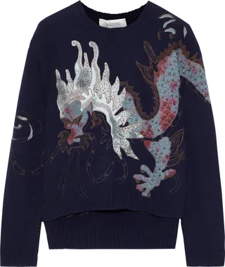 Embellished wool and cashmere-blend sweater