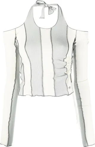 Halterneck Long-Sleeved Top