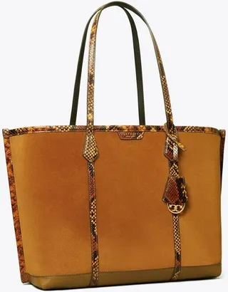 Perry Suede Triple-Compartment Tote Bag
