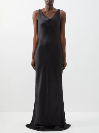Maria Draped Satin-crepe Gown