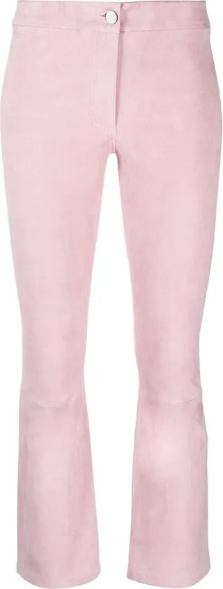 Cropped Lamb-Skin Trousers