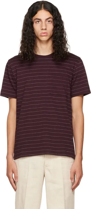Vince Burgundy Stripe T-Shirt