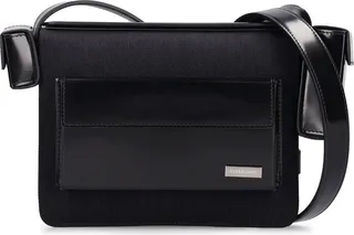 Leather & nylon crossbody bag