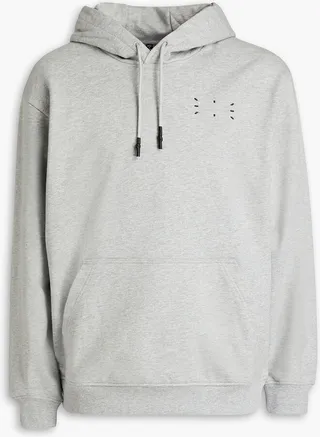 Appliquéd French cotton-terry hoodie
