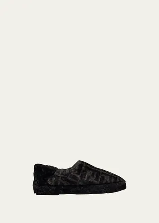 Men's FF Logo Shearling Slippers