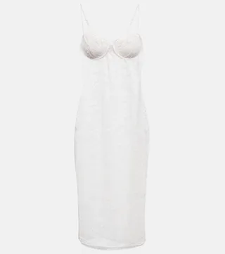 O-Lover lace slip midi dress