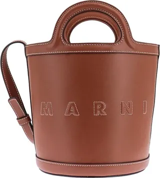 Marni Logo Embossed Tropicalia Small Bucket Bag