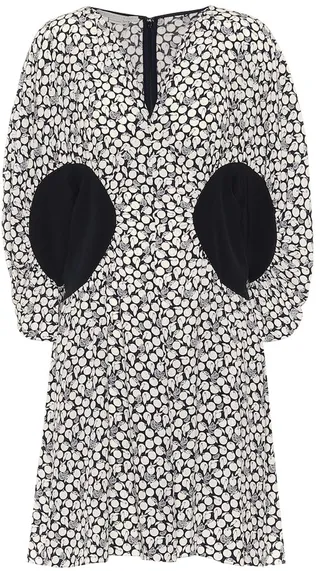 Reina printed silk crepe minidress