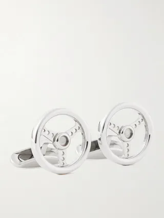 Racing Steering Wheel Stainless Steel Cufflinks