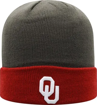 Men's Top of the World Charcoal and Crimson Oklahoma Sooners Core 2-Tone Cuffed Knit Hat