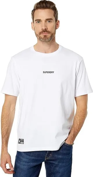Superdry Code Micro Logo Tee (Optic) Men's Clothing