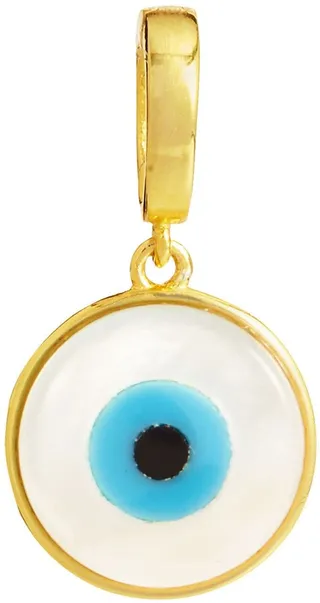 18K Yellow Gold Vermeil Mother of Pearl Evil Eye Charm
