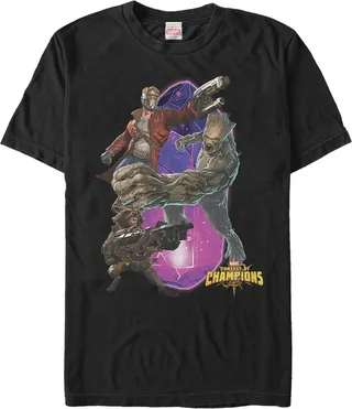 Men's Marvel Contest of Champions Guardians of the Galaxy T-Shirt - Black - X Large