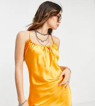 Reclaimed Vintage Inspired mini cami dress in orange