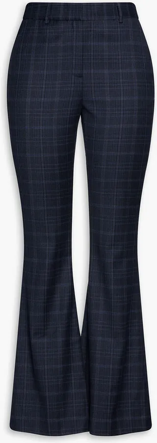 Lori checked wool-blend flared pants